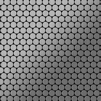 Metal Mosaic Tile Stainless Steel brushed grey 1,6mm Penny-S-S-B